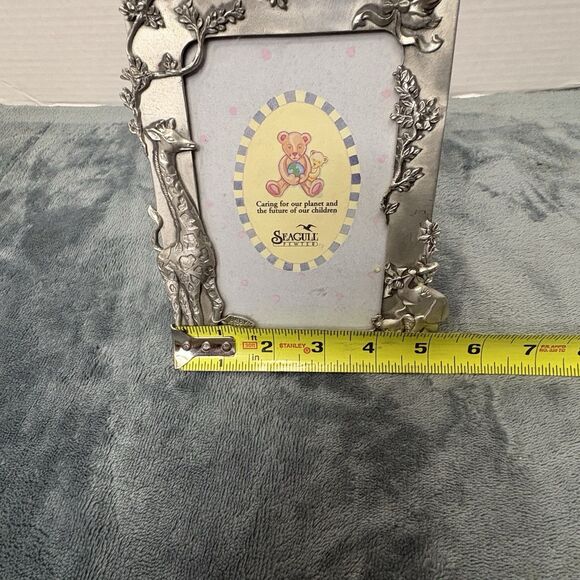 Vintage Seagull Pewter Picture Frame Baby's First Birthday Giraffe Koala 1994 - Picture 9 of 10